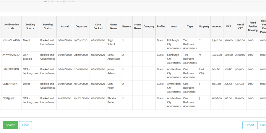 Improved layout, field names and field order for owner revenue report.